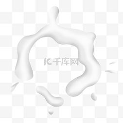 飞溅的圆形牛奶液体印记