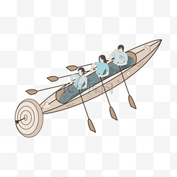 团队划艇图片_赛艇运动员比赛卡通插画