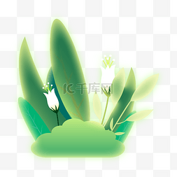 绿色梦幻图片_梦幻草丛树叶植物装饰