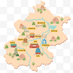 北京地标城市图片_北京旅游城市地图