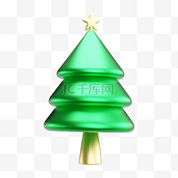 3D立体圣诞节绿色圣诞树