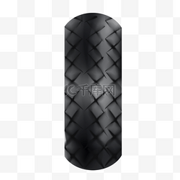 滚动的黑色橡胶材质立体质感轮胎