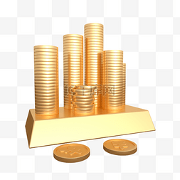 钱币金币素材图片_3DC4D立体金融经济金币钱币