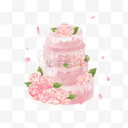 粉色爱心玫瑰图片_婚礼蛋糕情侣粉色爱心