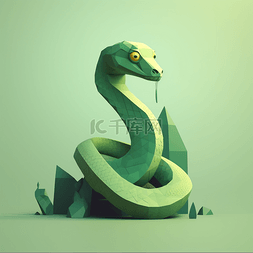 蛇动物卡通图片_卡通3d可爱动物元素蛇
