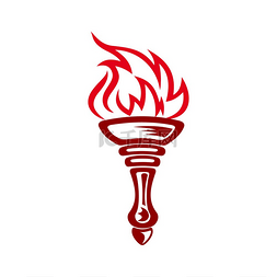 自由的象征图片_消防火炬隔离图标矢量燃烧的火焰