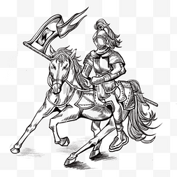 卡通战斗士兵图片_骑马的贵族骑士