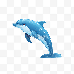 卡通海洋动物海豚手绘