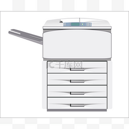 图像扫描仪图片_孤立的灰色电脑打印机