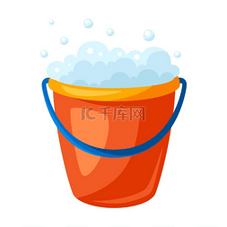 卫生清洁图标图片_肥皂桶的图示服务设计和广告的客