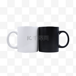 水杯空杯咖啡杯黑白色杯子