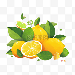 柠檬金橘图片_卡通手绘水果柠檬