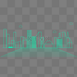 未来城市元素图片_科技线条城市