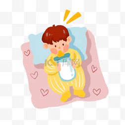 元气宝宝图片_躺着喝奶的可爱宝宝