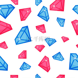 不同大小的无缝图案的钻石。