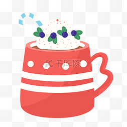 精美咖啡杯图片_红色圣诞冬季咖啡杯