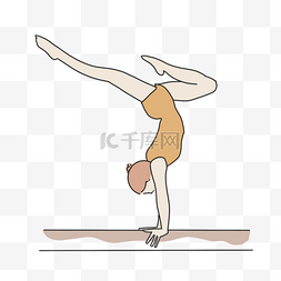 体育型图片_体操运动员平衡木项目