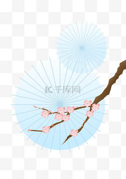 古风桃花图片_桃花油纸伞