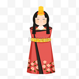 日本卡通娃娃图片_日本女儿节红裙子卡通娃娃