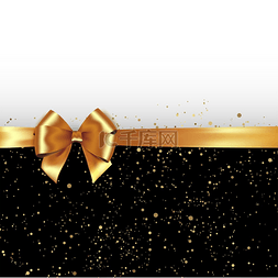 圣诞节的框架图片_矢量金色闪光背景与金色丝绸蝴蝶