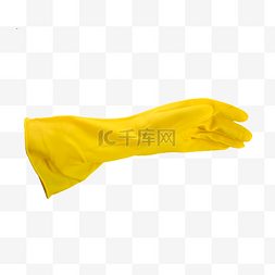 黄色橡胶手套实物