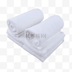 折叠毛巾图片_白色毛巾卷家居酒店清洁