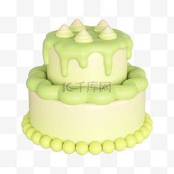 双层生日蛋糕图片_3DC4D立体抹茶蛋糕