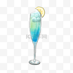 蓝色妖姬鸡尾酒图片_柠檬鸡尾酒