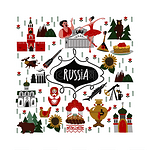 俄罗斯联邦向量元素的集合俄罗斯的风景传统文化艺术俄罗斯的象征手绘插图俄罗斯联邦俄罗斯的风景和国家的象征矢量插图用于创建您的设计的一组元素