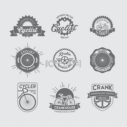 自行车自行车矢量标志徽章。