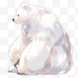 北极熊扁平插画手绘免抠元素