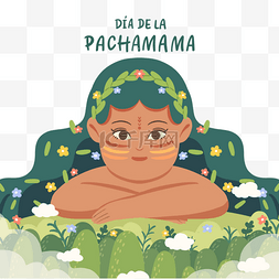 拉丁美洲风格图片_dia de la pachamama 可爱风格地球母亲