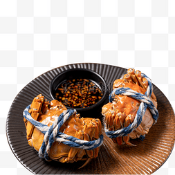 盘子里的美食大闸蟹