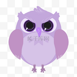 紫色卡通可爱猫头鹰