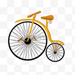 老式的交通工具图片_自行车黄色复古老式
