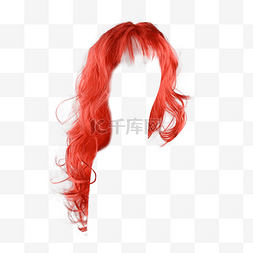 红色护理时尚头部假发
