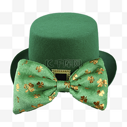圣帕特里克绿色帽子蝴蝶结