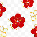 手绘小红花花朵底纹