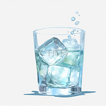 蓝色夏季清凉冰水
