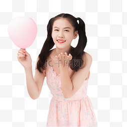 气球图片_笑容甜美女孩人物
