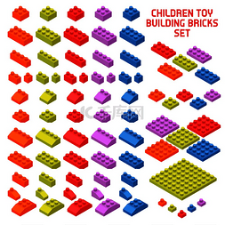 各种形状图图片_儿童玩具构造器等距件设置有彩色