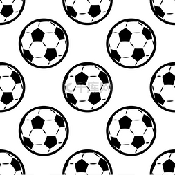 足球或足球的黑白无缝背景图案以