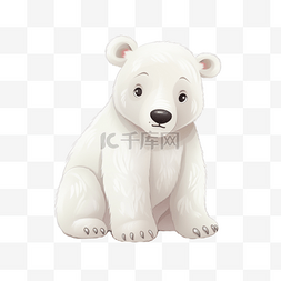 卡通北极熊图片_卡通可爱手绘动物小动物元素北极