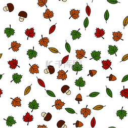 纹理包装纸图片_秋季森林无缝图案五颜六色的树叶