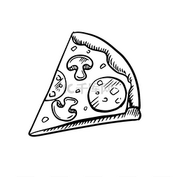 披萨奶酪图片_黑白相间的蘑菇意大利辣香肠披萨