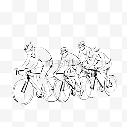 自行车山地骑行图片_线描骑行自行车人物