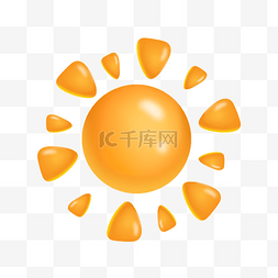 立体橘色太阳