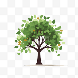 小树俯视图图片_卡通绿色清新小树树叶植物