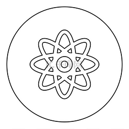 量子图标图片_原子分子符号图标圆圈黑色矢量插