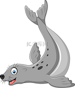 Illustration of seals happy smile on white back ground